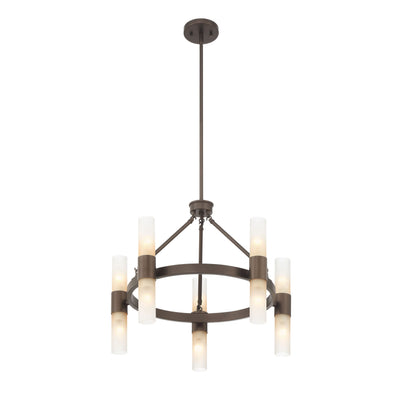 Lyssna Cirkel 10-light Chandelier in Modern Bronze, alternate view - Golden Lighting