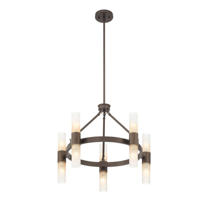 Lyssna Cirkel 10-light Chandelier in Modern Bronze