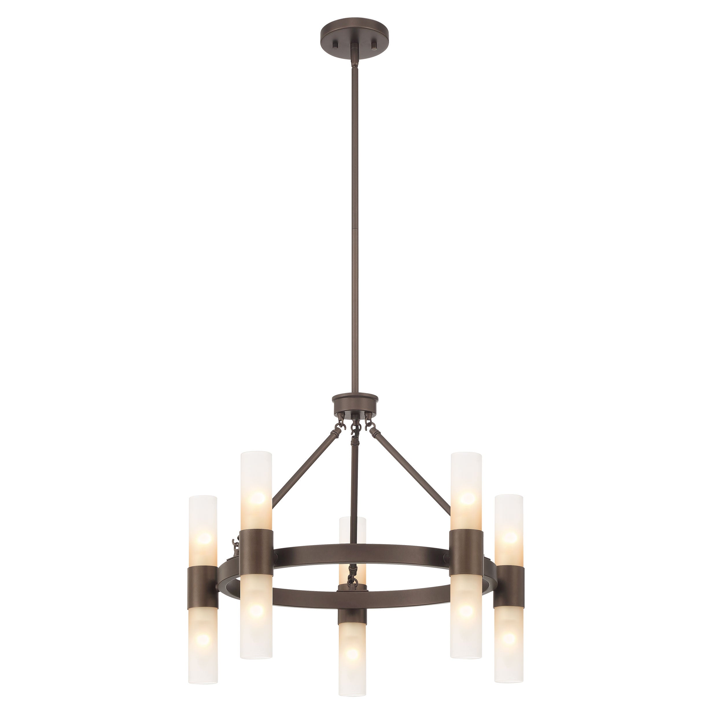 Lyssna Cirkel 10-light Chandelier in Modern Bronze