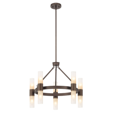 Lyssna Cirkel 10-light Chandelier in Modern Bronze, alternate view - Golden Lighting