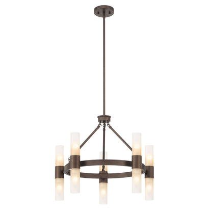 Lyssna Cirkel 10-light Chandelier in Modern Bronze