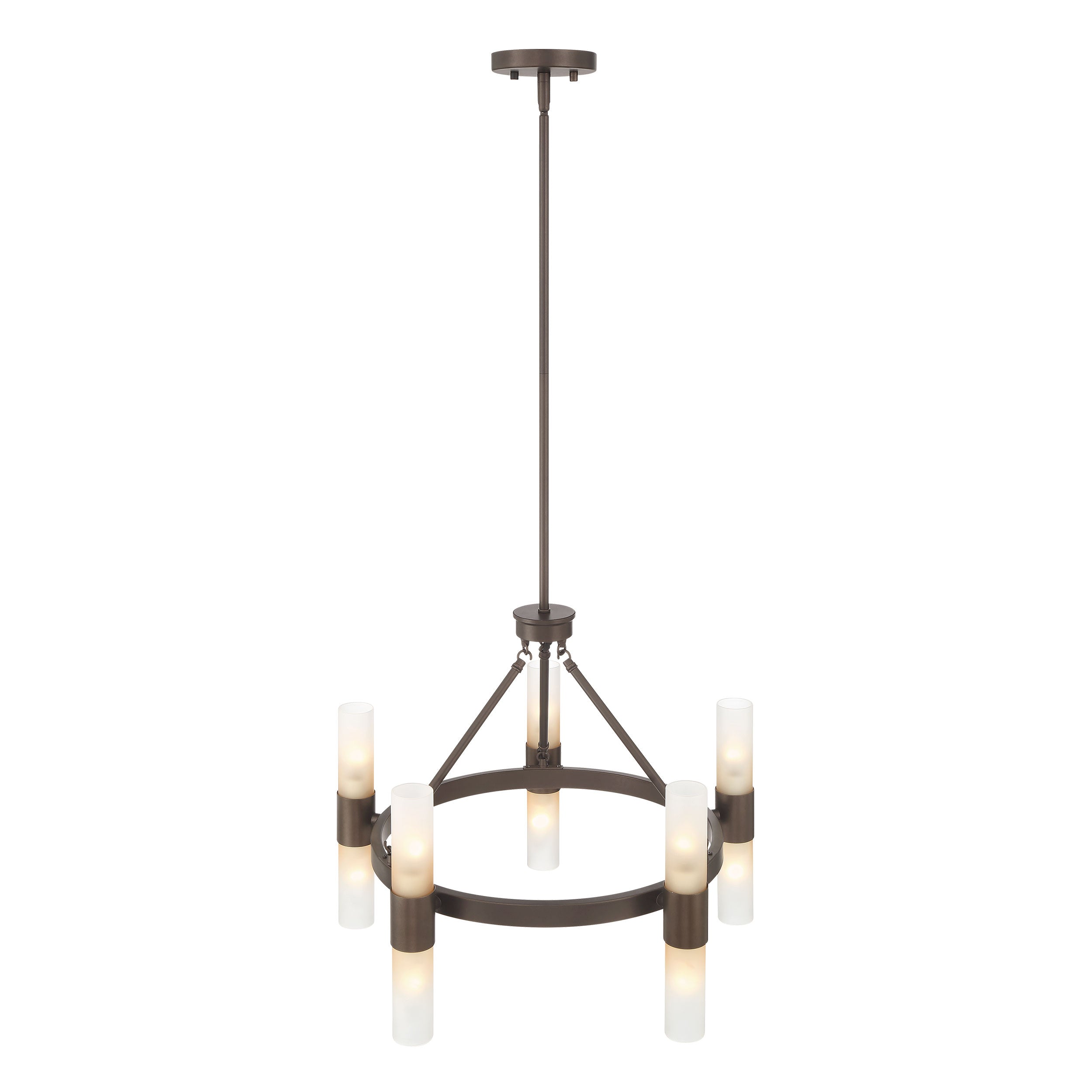 Lyssna Cirkel 10-light Chandelier in Modern Bronze