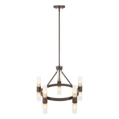 Lyssna Cirkel 10-light Chandelier in Modern Bronze