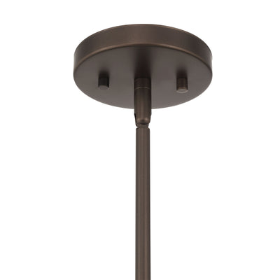 Lyssna Cirkel 10-light Chandelier in Modern Bronze, canopy and backplate view - Golden Lighting