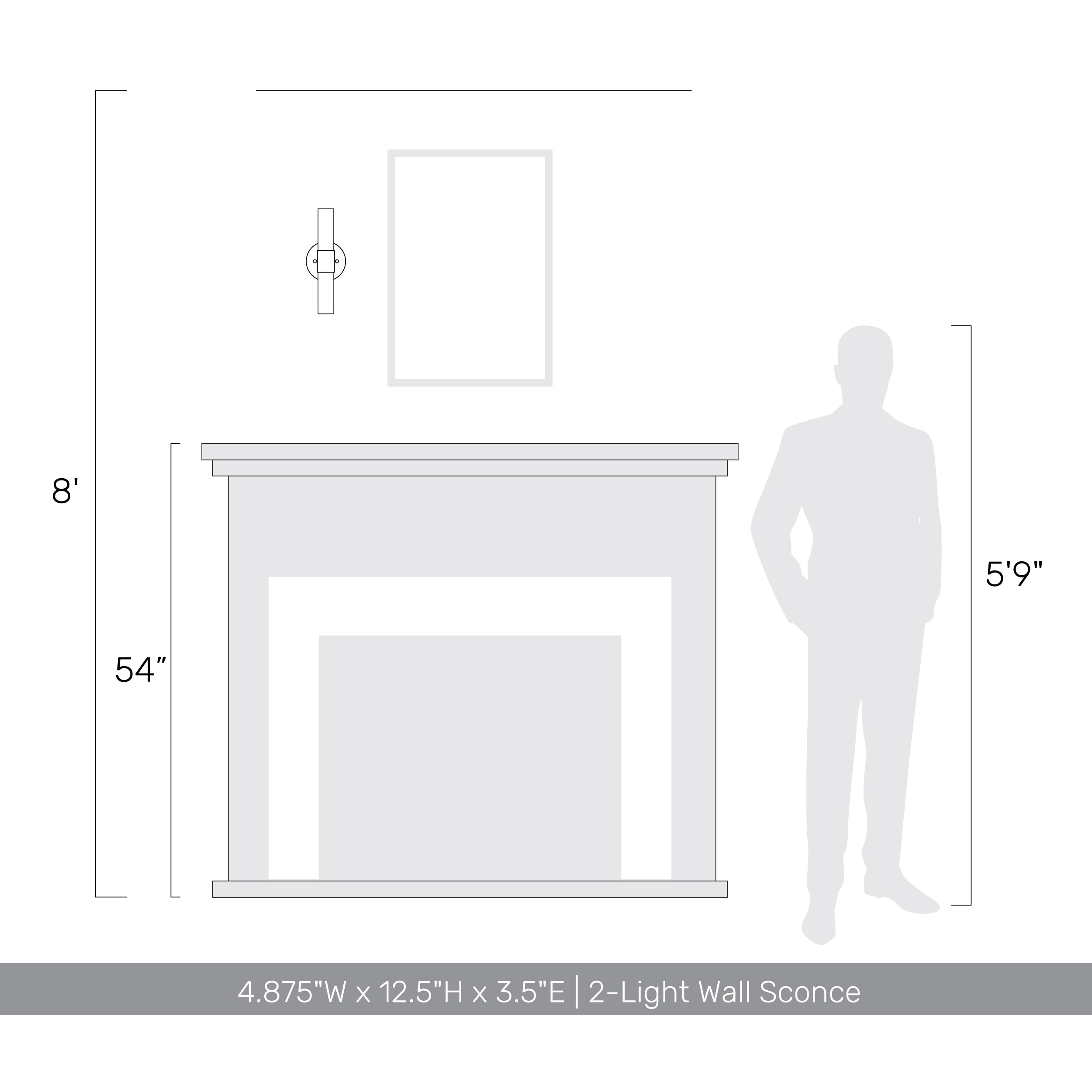 Lyssna Cirkel 2-light Wall Sconce in Modern Bronze