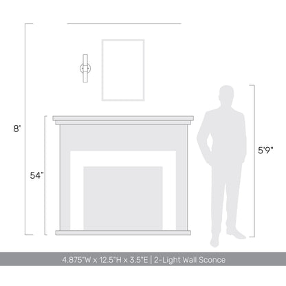 Lyssna Cirkel 2-light Wall Sconce in Modern Bronze