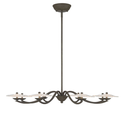Golden Lighting Coral Bloom Integrated LED 31in Chandelier in Black Slate with Pressed Clear Glass - - Golden Lighting