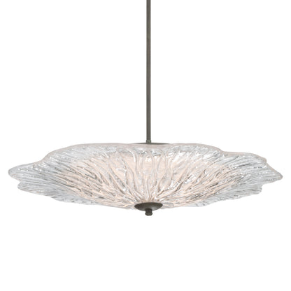 Golden Lighting Coral Bloom Integrated LED 31in Pendant in Black Slate with Pressed Clear Glass - - Golden Lighting