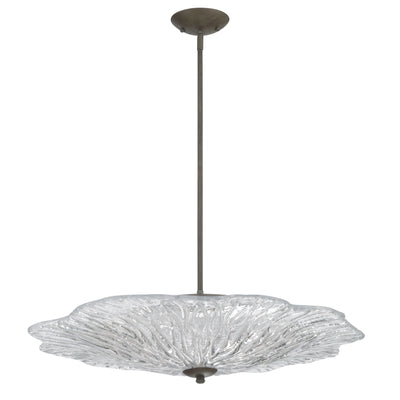 Golden Lighting Coral Bloom Integrated LED 31in Pendant in Black Slate with Pressed Clear Glass - - Golden Lighting