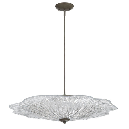 Golden Lighting Coral Bloom Integrated LED 31in Pendant in Black Slate with Pressed Clear Glass - - Golden Lighting