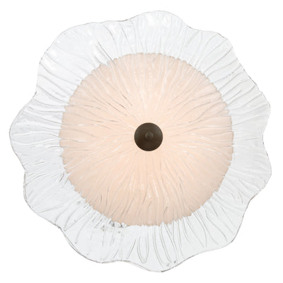 Golden Lighting Coral Bloom Integrated LED 31in Pendant in Black Slate with Pressed Clear Glass - - Golden Lighting