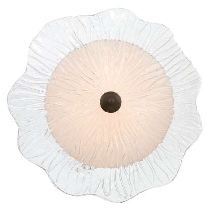 Golden Lighting Coral Bloom Integrated LED 31in Pendant in Black Slate with Pressed Clear Glass - - Golden Lighting