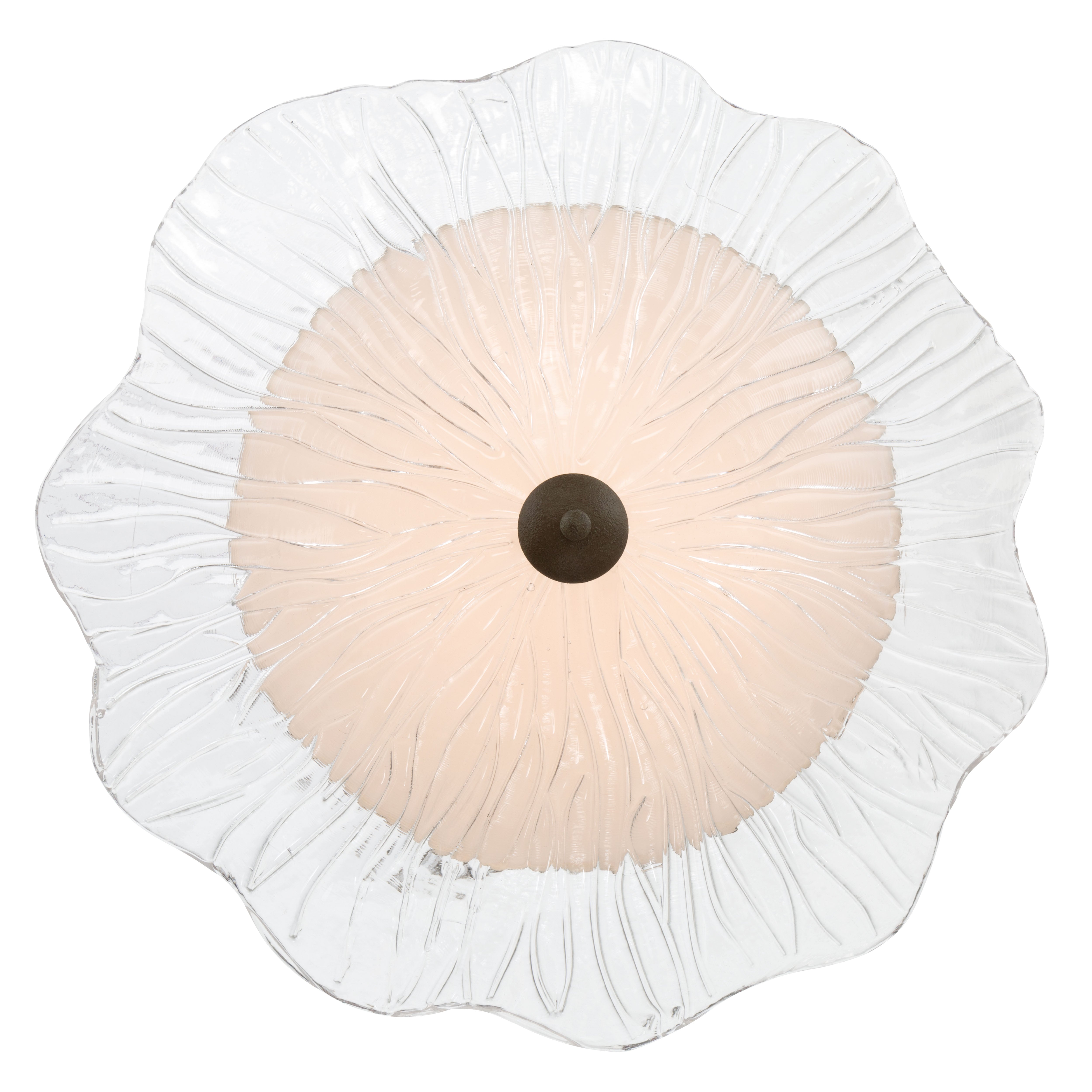 Golden Lighting Coral Bloom Integrated LED 31in Pendant in Black Slate with Pressed Clear Glass - - Golden Lighting