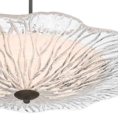 Golden Lighting Coral Bloom Integrated LED 31in Pendant in Black Slate with Pressed Clear Glass - - Golden Lighting