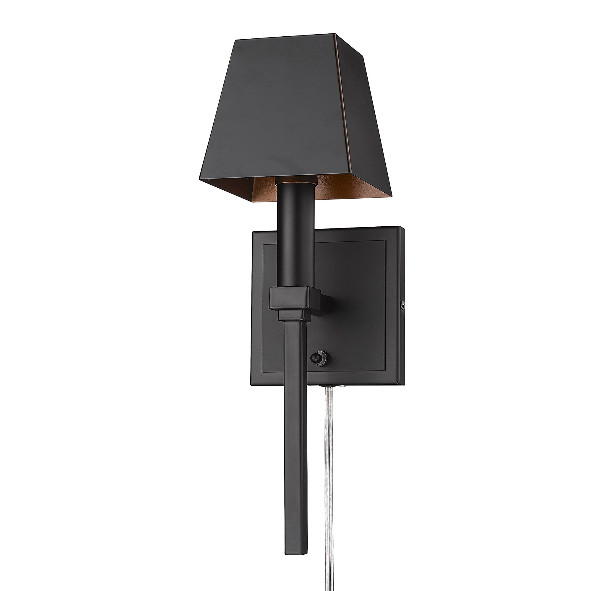 Messina 1 Light Wall Sconce - Matte Black / Matte Black / Black - Golden Lighting