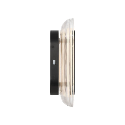 Plexus Integrated LED 13" Outdoor Wall in Matte Black, side view - Golden Lighting