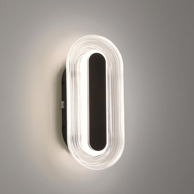 Plexus Integrated LED 13" Outdoor Wall in Matte Black, alternate view - Golden Lighting