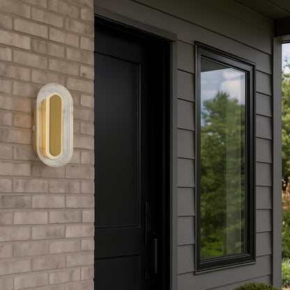 Plexus Integrated LED 13" Outdoor Wall in Satin Brushed Gold