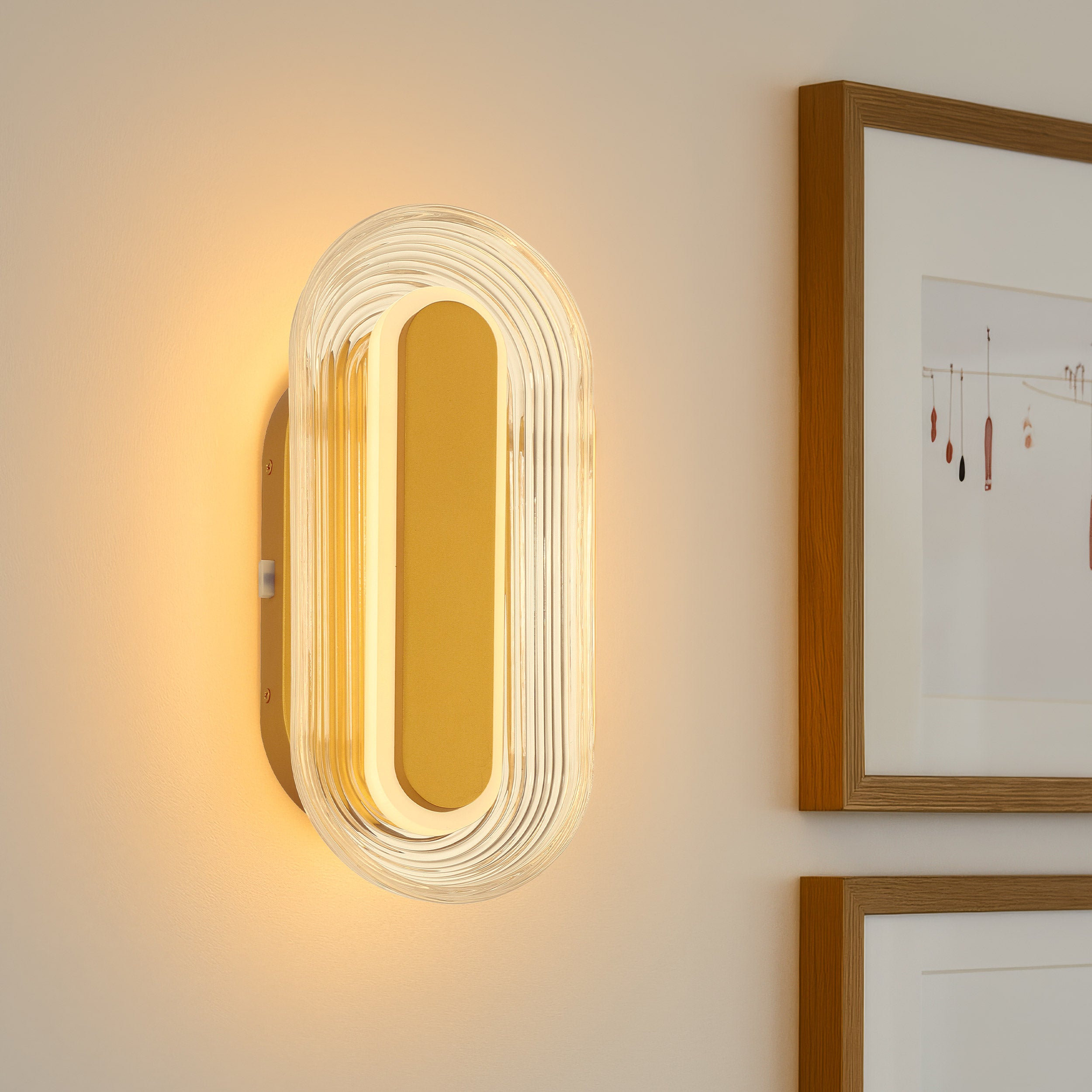 Plexus Integrated LED 13" Outdoor Wall in Satin Brushed Gold