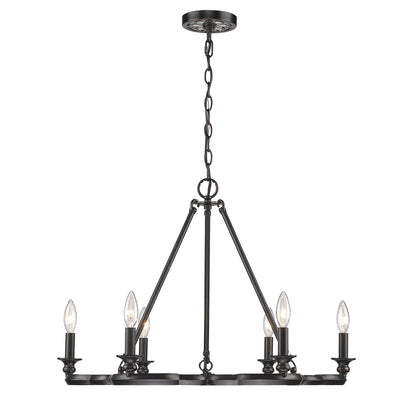 Smithsonian Saxon 6 Light Chandelier in Aged Bronze - - Golden Lighting