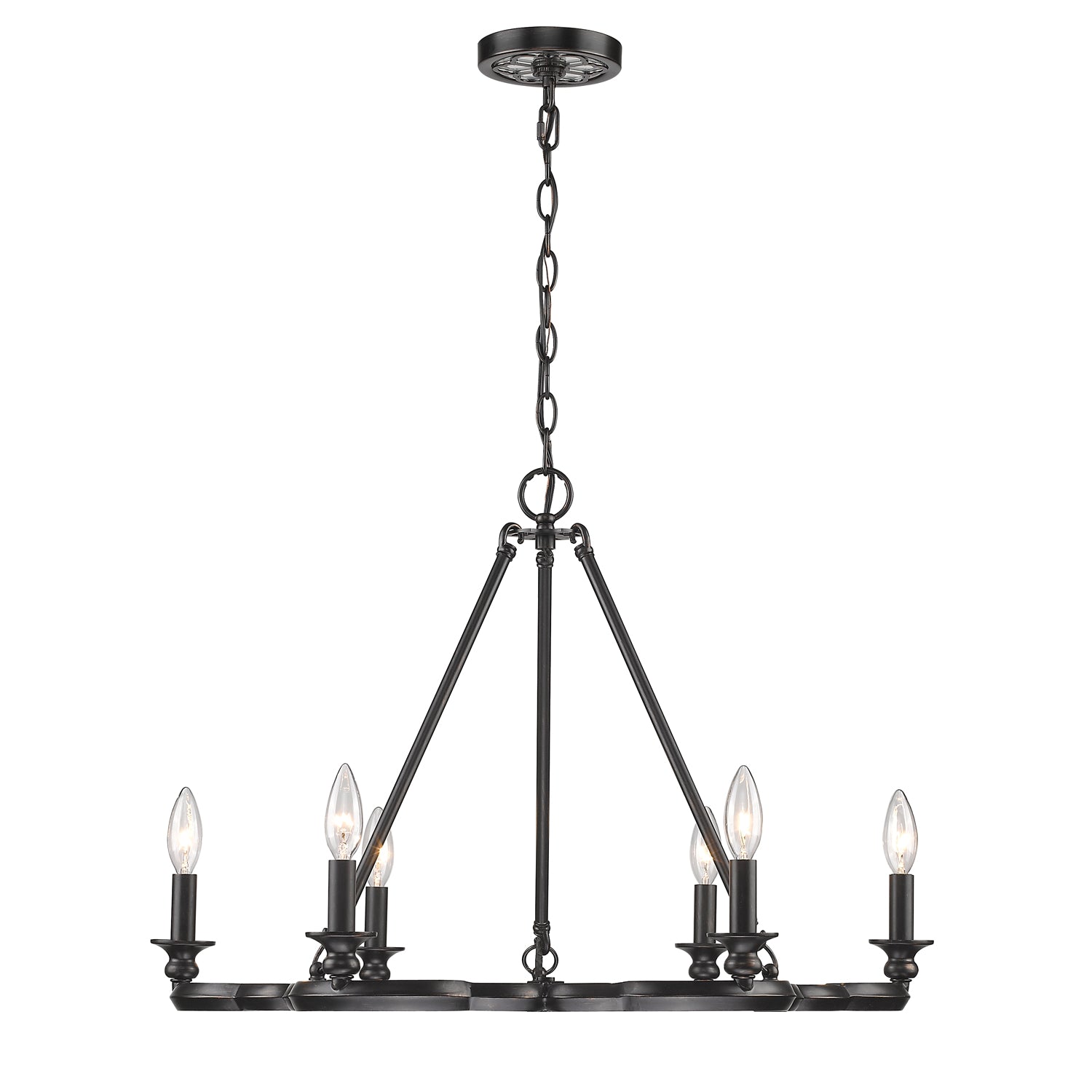 Smithsonian Saxon 6 Light Chandelier in Aged Bronze - - Golden Lighting