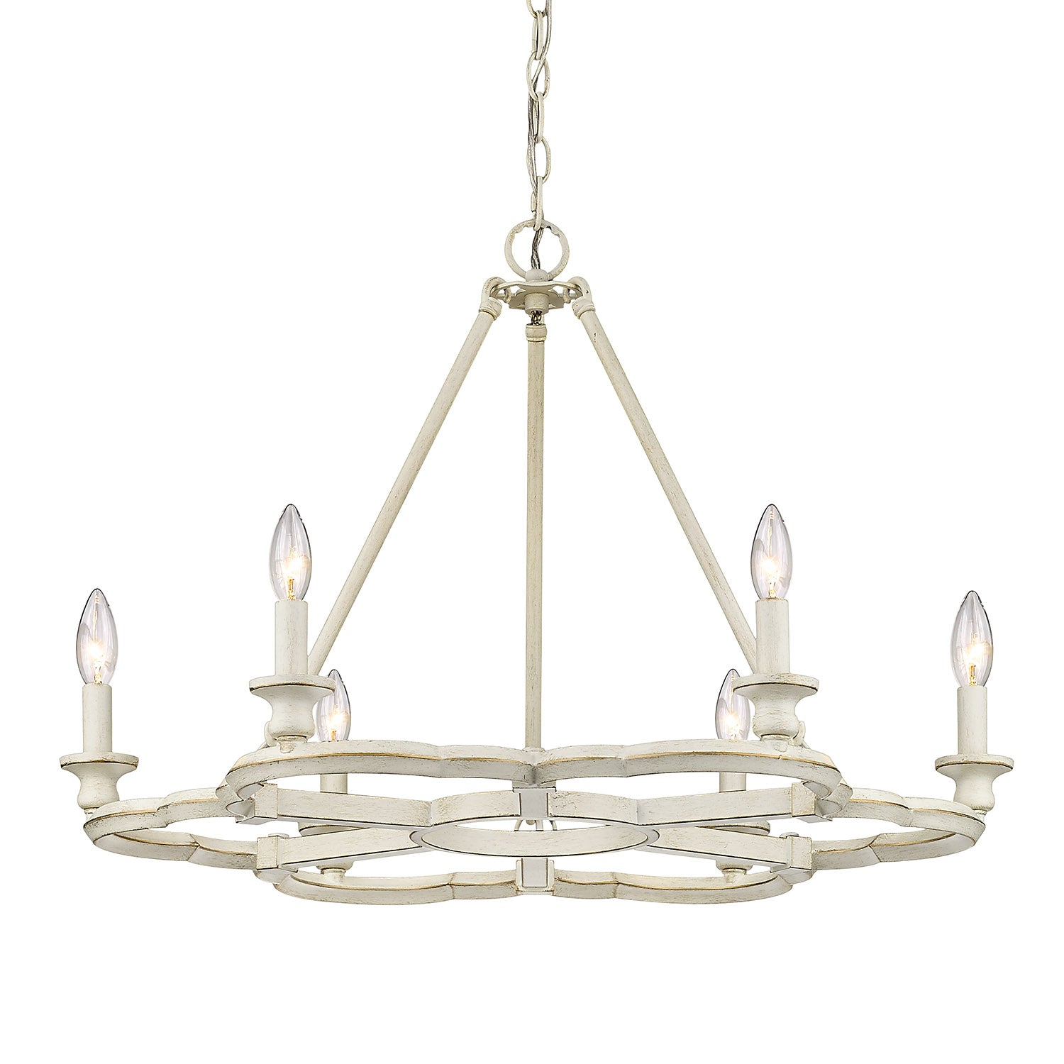 Smithsonian Saxon 6 Light Chandelier in French White - - Golden Lighting