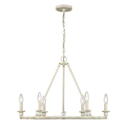 Smithsonian Saxon 6 Light Chandelier in French White - French White / No Shade / N/A - Golden Lighting