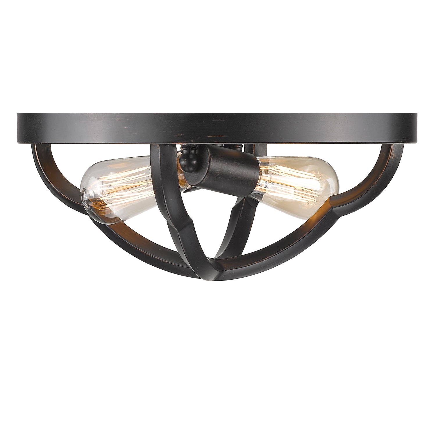 Smithsonian Saxon Flush Mount in Aged Bronze - - Golden Lighting