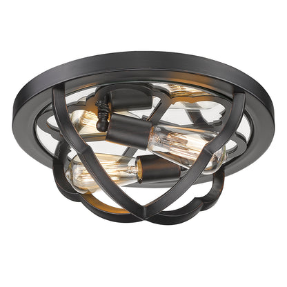 Smithsonian Saxon Flush Mount in Aged Bronze - Aged Bronze / No Shade / NA - Golden Lighting