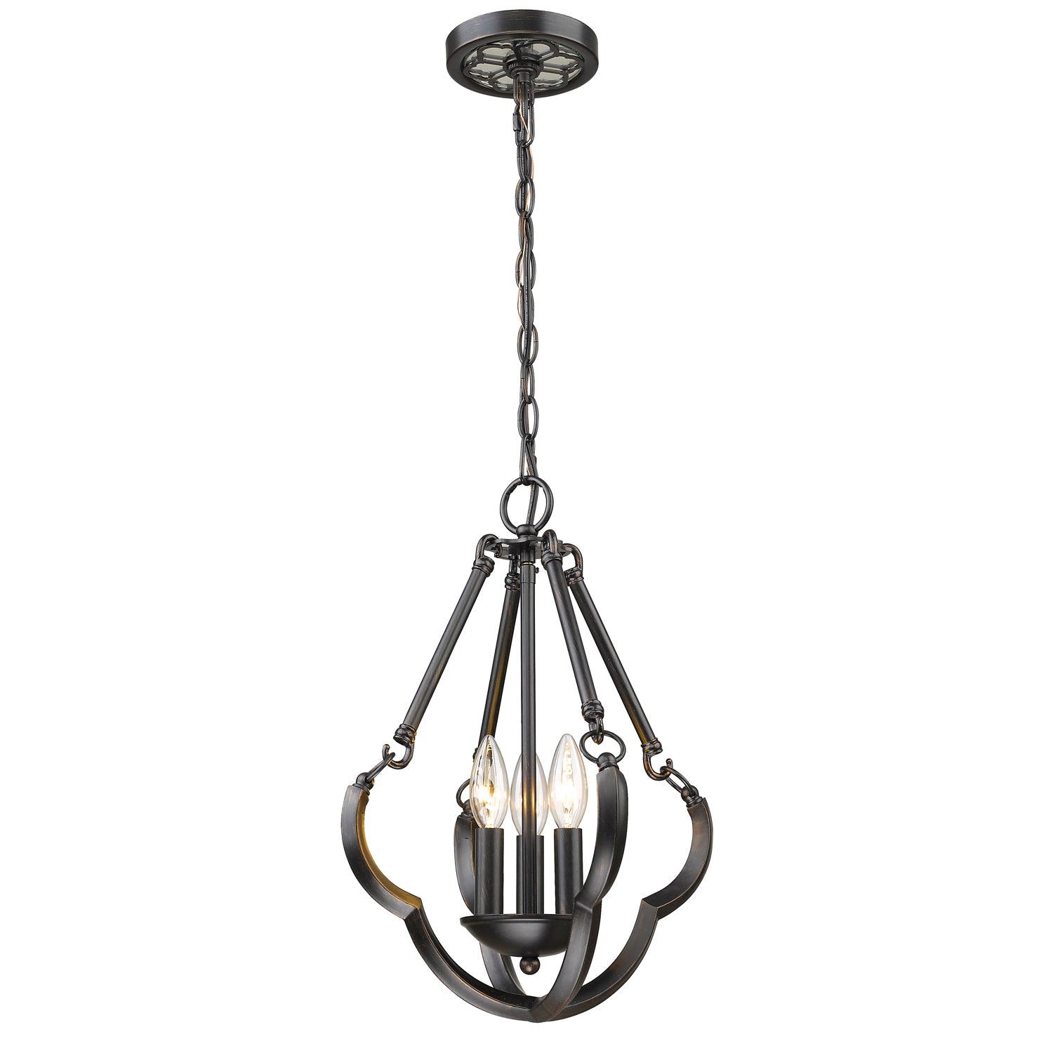 Smithsonian Saxon Semi Flush Convertible in Aged Bronze - Aged Bronze / No Shade / NA - Golden Lighting