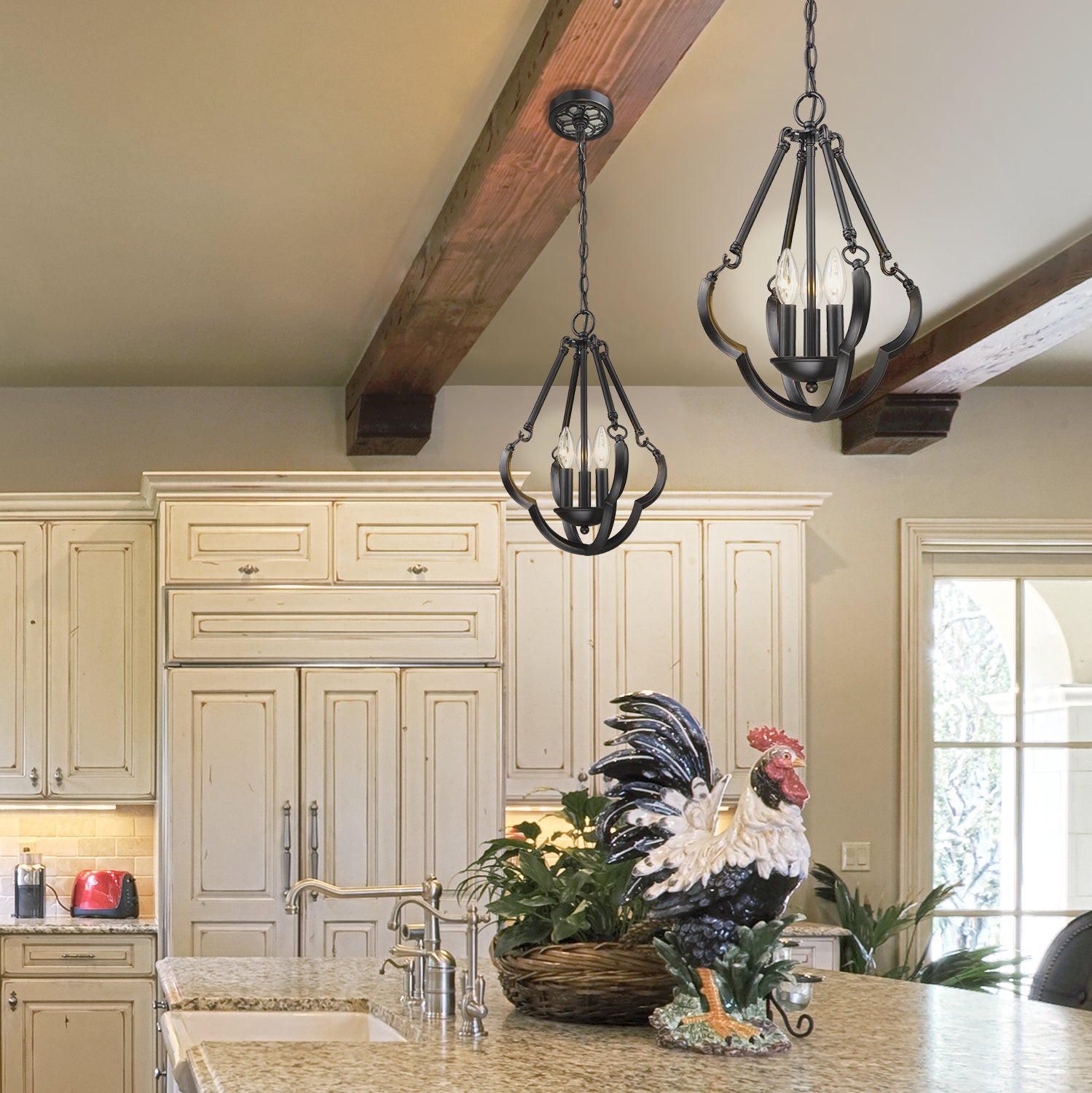 Golden Lighting Saxon 3-light Semi-Flush Mount in Aged Bronze