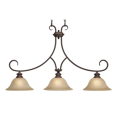 Lancaster 3-light Pendant in Rubbed Bronze - Golden Lighting