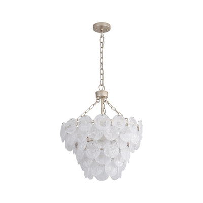 Yep by Golden Lighting Cascada 8-light Pendant in Aegean Silver and Cirrus Cloud Glass - - Golden Lighting