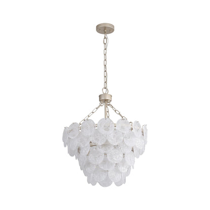 Yep by Golden Lighting Cascada 8-light Pendant in Aegean Silver and Cirrus Cloud Glass - - Golden Lighting
