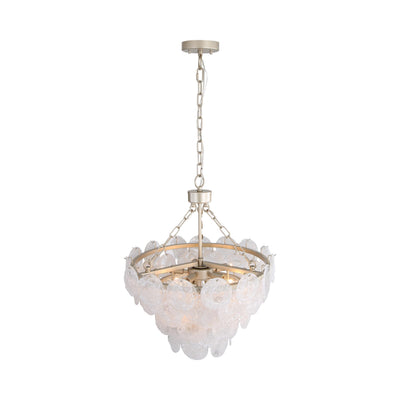 Yep by Golden Lighting Cascada 8-light Pendant in Aegean Silver and Cirrus Cloud Glass - - Golden Lighting
