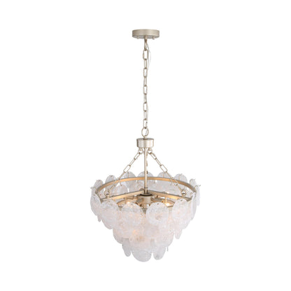Yep by Golden Lighting Cascada 8-light Pendant in Aegean Silver and Cirrus Cloud Glass - - Golden Lighting