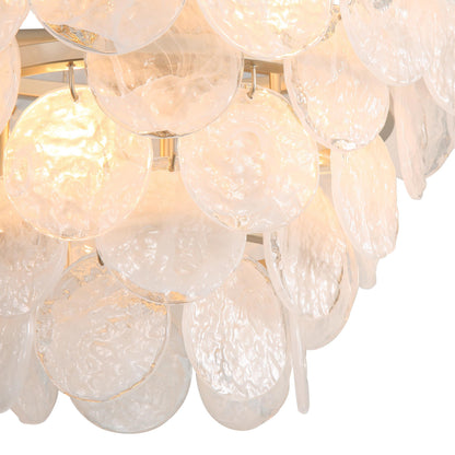 Yep by Golden Lighting Cascada 8-light Pendant in Aegean Silver and Cirrus Cloud Glass - - Golden Lighting
