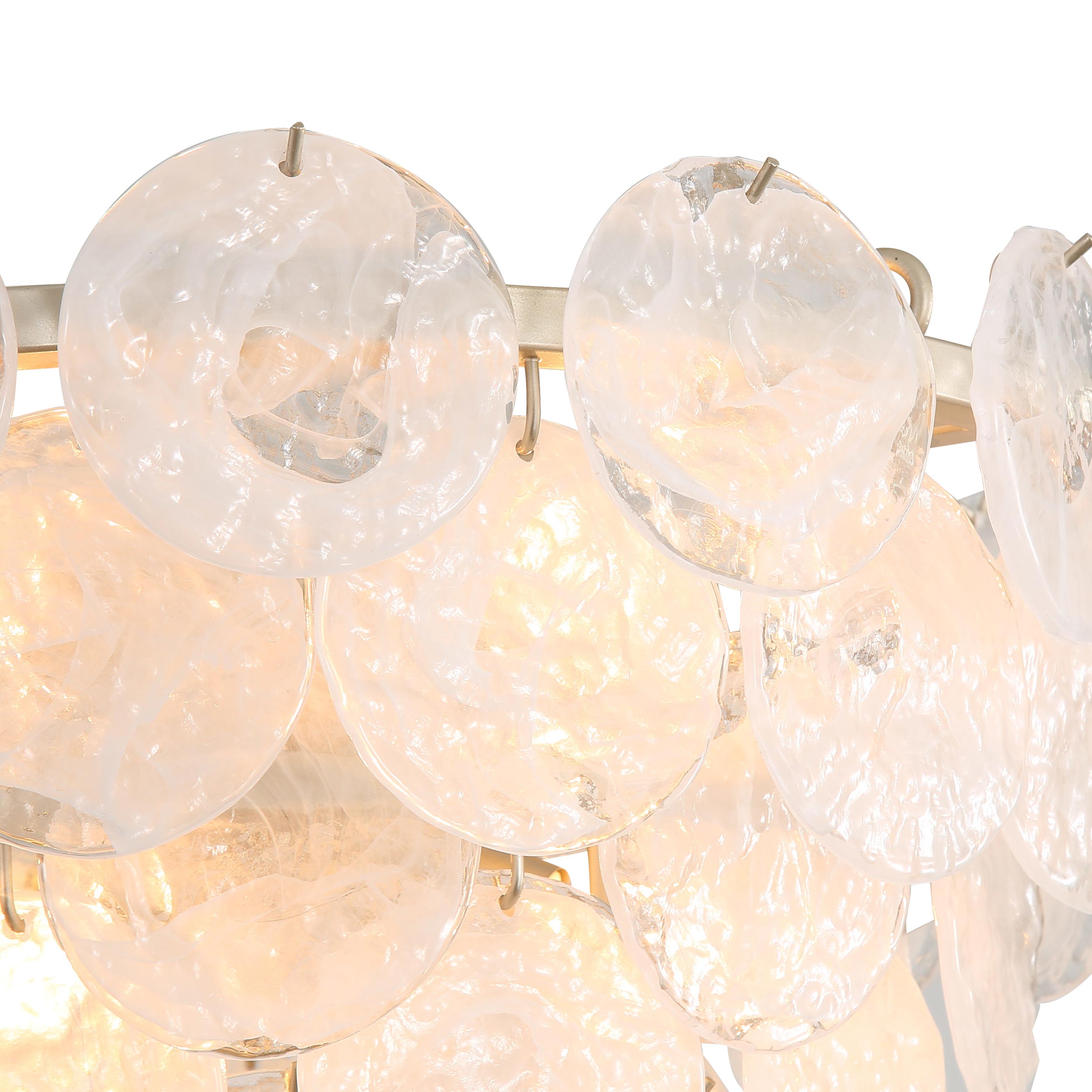 Yep by Golden Lighting Cascada 8-light Pendant in Aegean Silver and Cirrus Cloud Glass - - Golden Lighting