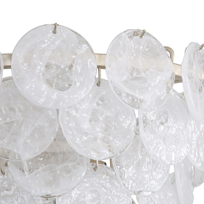 Yep by Golden Lighting Cascada 8-light Pendant in Aegean Silver and Cirrus Cloud Glass - - Golden Lighting