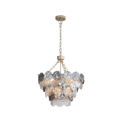Yep by Golden Lighting Cascada 8-light Pendant in Aegean Silver and Smoke Plated Glass - - Golden Lighting