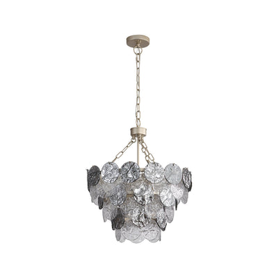 Yep by Golden Lighting Cascada 8-light Pendant in Aegean Silver and Smoke Plated Glass - - Golden Lighting