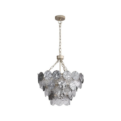 Yep by Golden Lighting Cascada 8-light Pendant in Aegean Silver and Smoke Plated Glass - - Golden Lighting