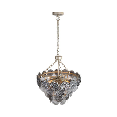 Yep by Golden Lighting Cascada 8-light Pendant in Aegean Silver and Smoke Plated Glass - - Golden Lighting