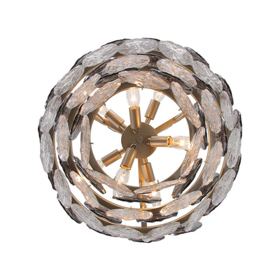 Yep by Golden Lighting Cascada 8-light Pendant in Aegean Silver and Smoke Plated Glass - - Golden Lighting