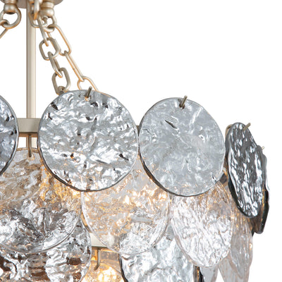 Yep by Golden Lighting Cascada 8-light Pendant in Aegean Silver and Smoke Plated Glass - - Golden Lighting