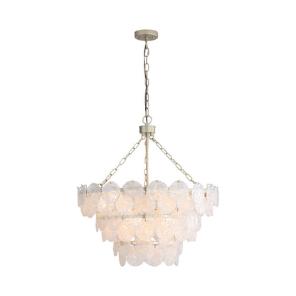 Yep by Golden Lighting Cascada 11-light Pendant in Aegean Silver and Cirrus Cloud Glass - - Golden Lighting