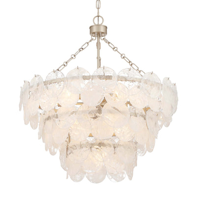 Yep by Golden Lighting Cascada 11-light Pendant in Aegean Silver and Cirrus Cloud Glass - - Golden Lighting