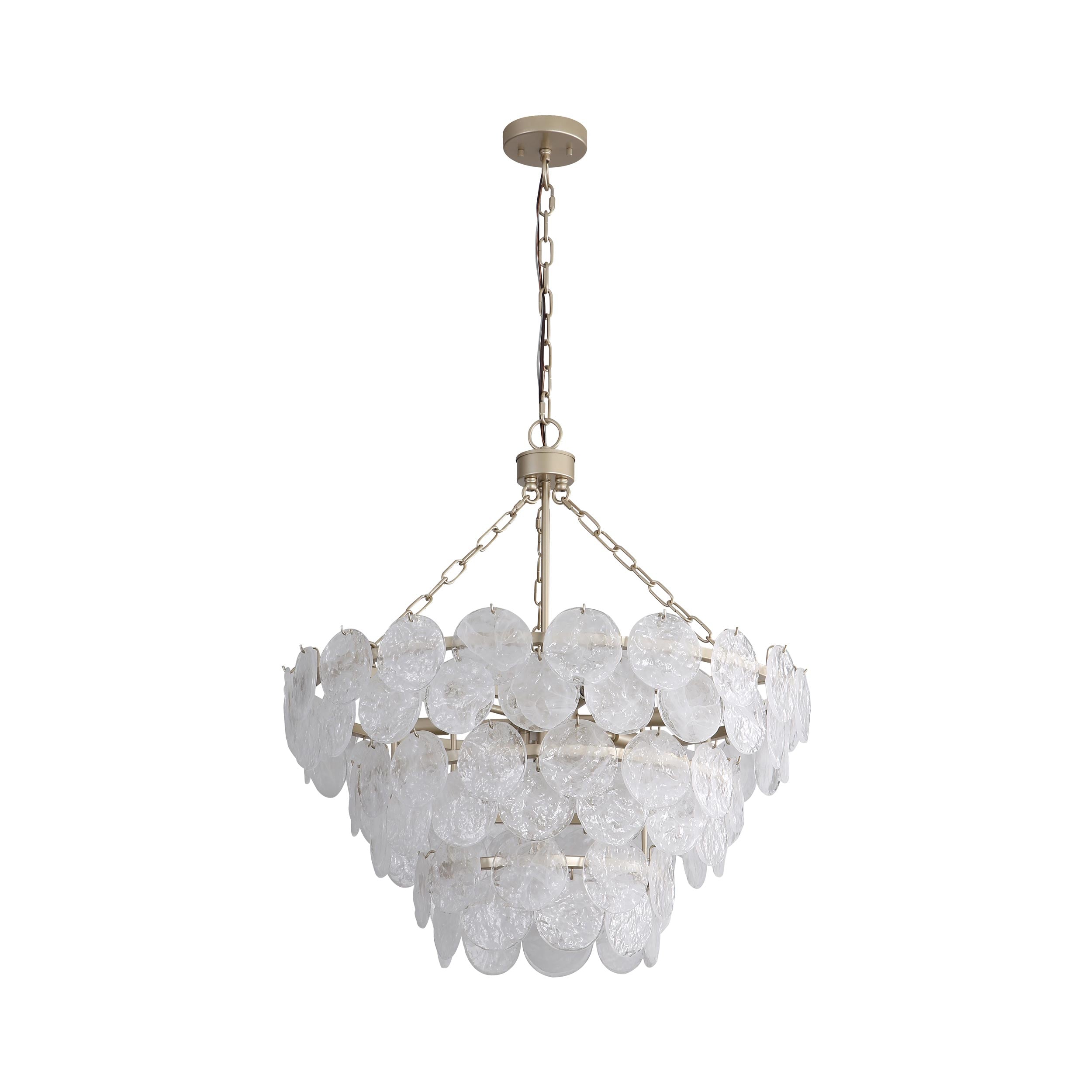 Yep by Golden Lighting Cascada 11-light Pendant in Aegean Silver and Cirrus Cloud Glass - - Golden Lighting