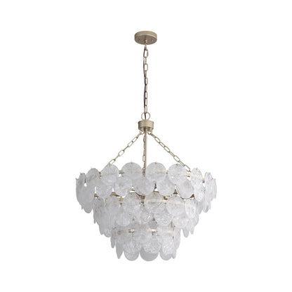 Yep by Golden Lighting Cascada 11-light Pendant in Aegean Silver and Cirrus Cloud Glass - - Golden Lighting