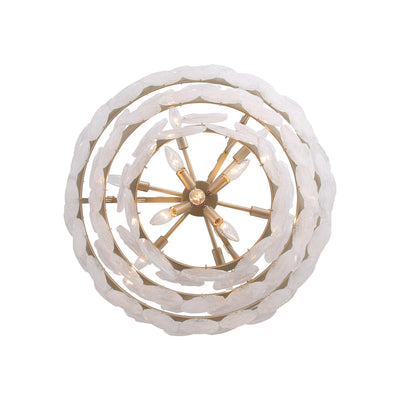 Yep by Golden Lighting Cascada 11-light Pendant in Aegean Silver and Cirrus Cloud Glass - - Golden Lighting